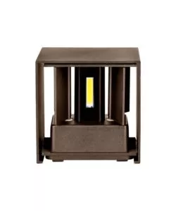 Applique led da esterno quadrata a doppio fascio luminoso vtac marrone 3000k